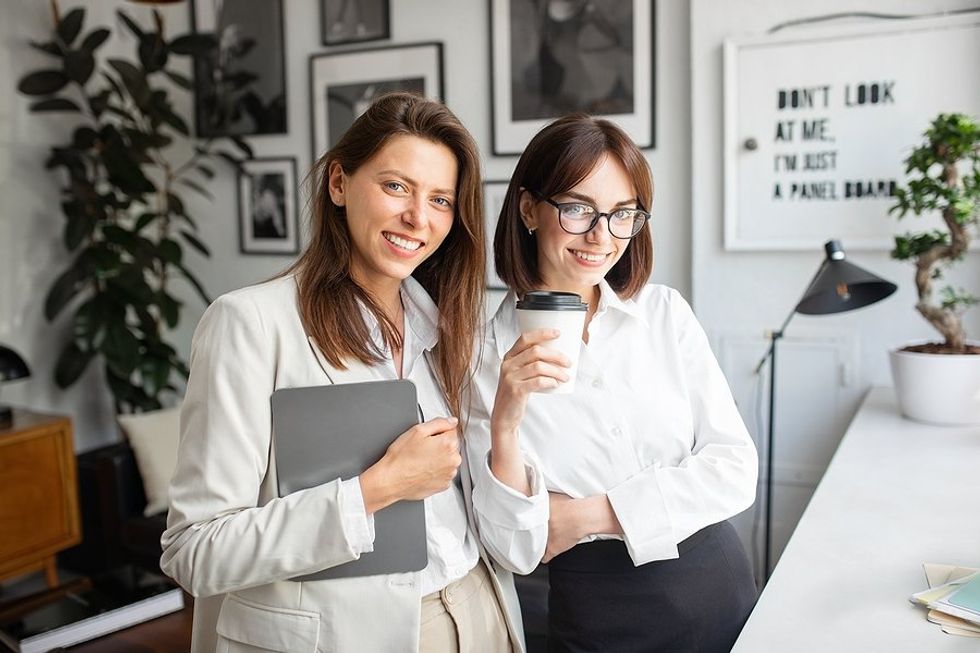 Happy coworkers/friends at work