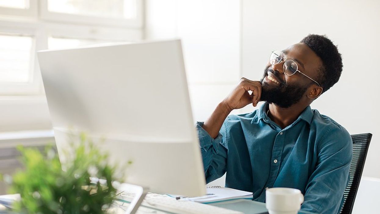 Happy many ends his week at work on a positive note