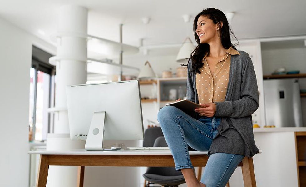 Happy woman at her dream job