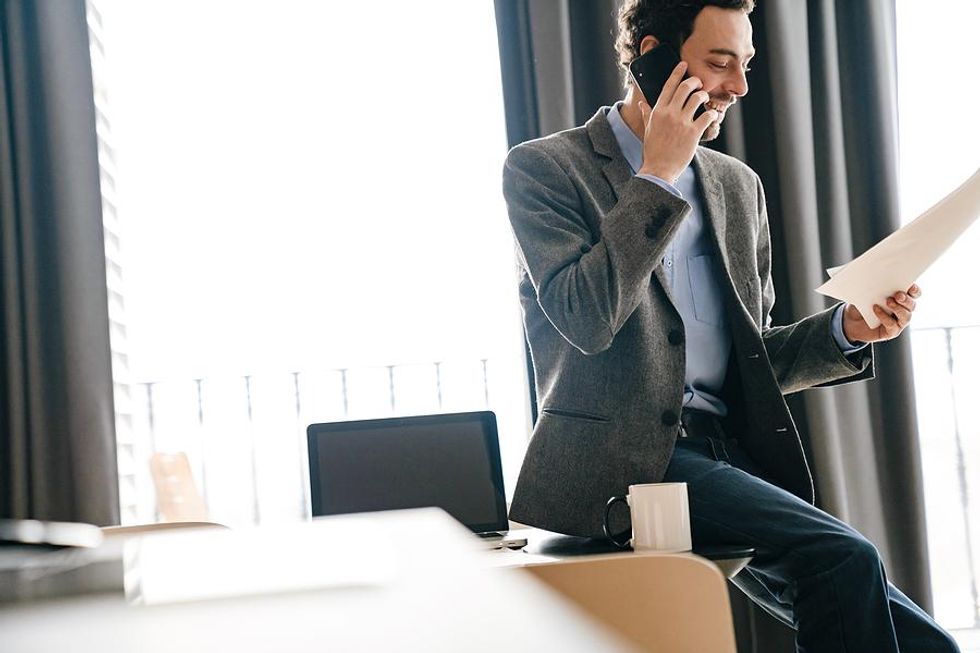 Hiring manager looks at a resume that a recruiter gave him