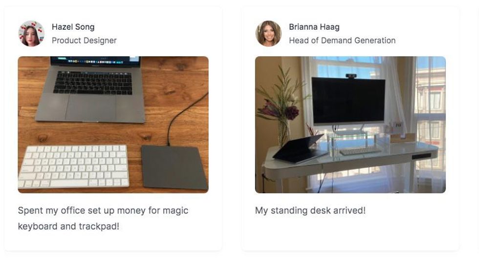 Hopin employees show off their home offices.