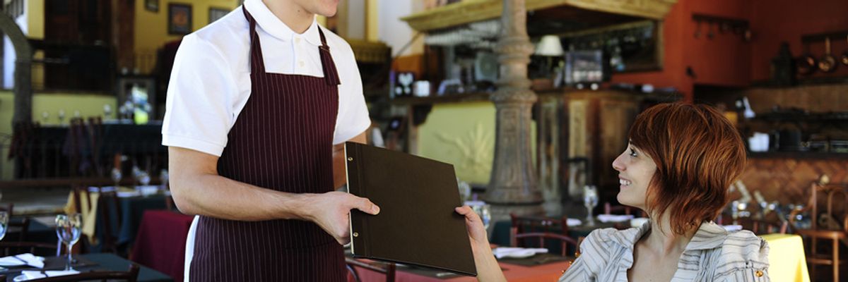 It could be a long time before waiters serve customers in a restaurant again.