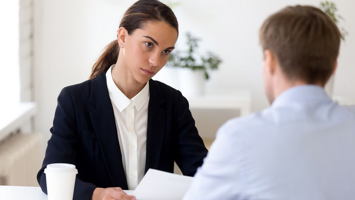 Job candidate looks desperate in his job search after asking a question during an interview
