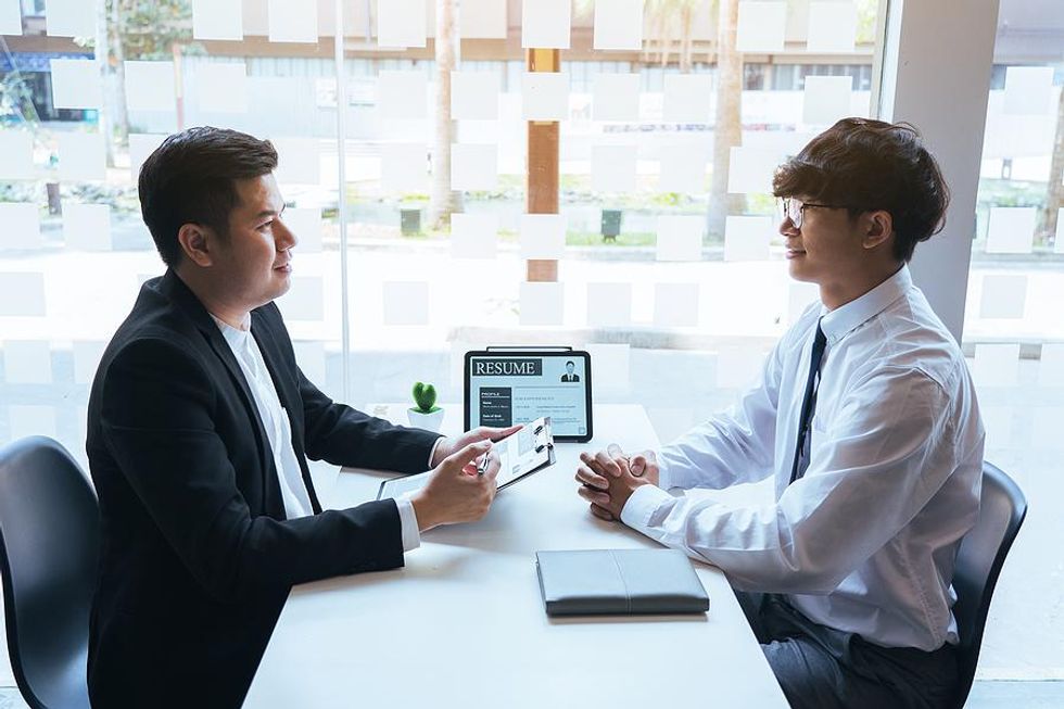 Job candidate with no work experience attends an interview