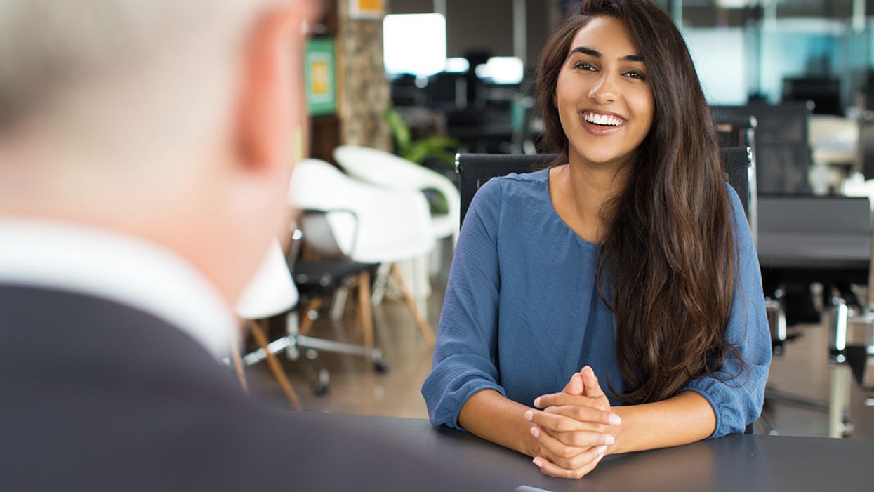 Job seeker connecting with potential employer during an interview