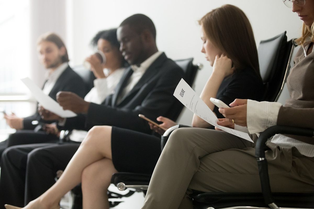 Job seekers waiting for their job interviews