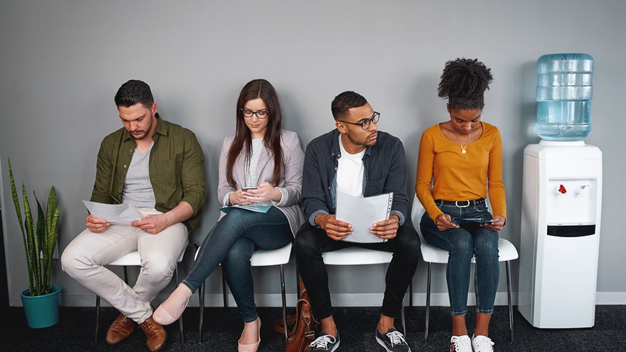 Job seekers with transferable skills waiting for their interviews