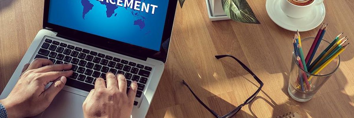 Laid-off employee uses outplacement services in their job search
