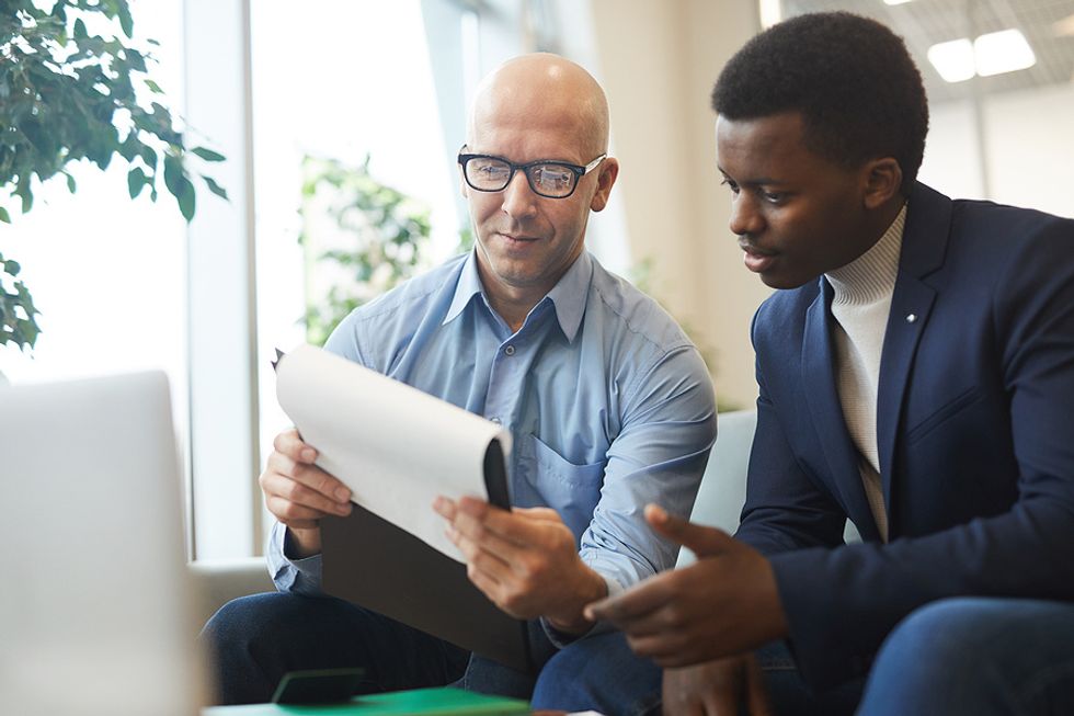 Leader motivates a work colleague