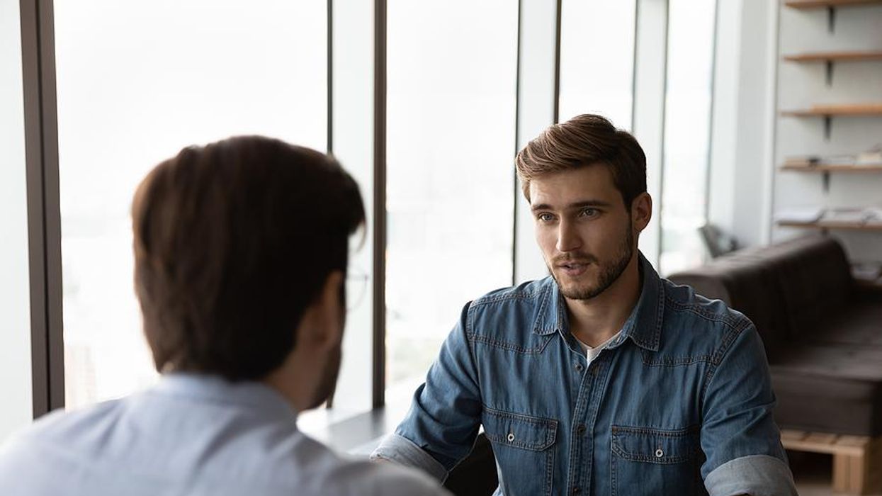 Man accepts a job offer during an interview
