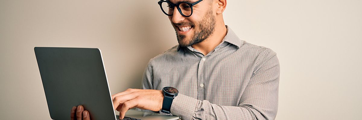 Man applies for jobs at companies that are hiring