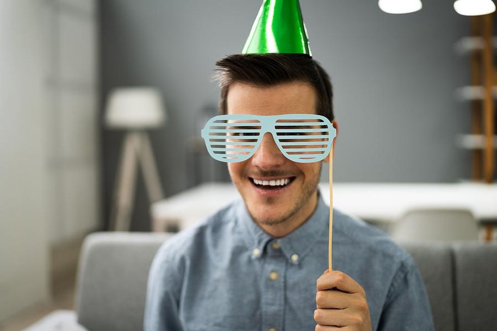 Man celebrates Pride Month at work