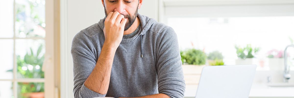 Man considering quitting his job