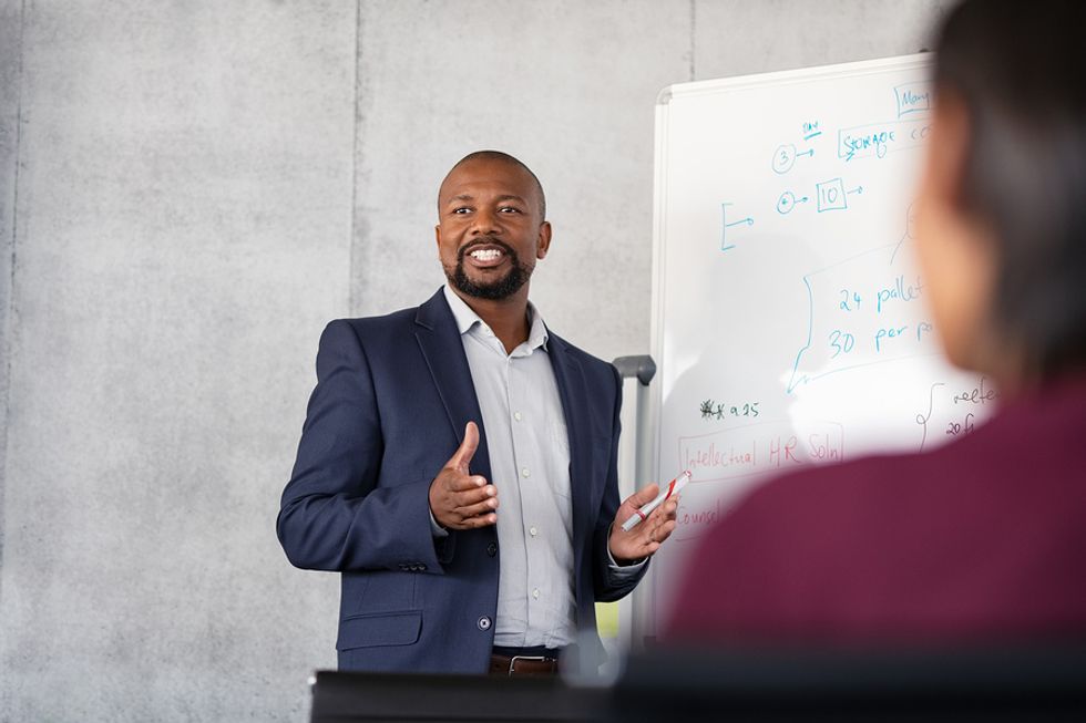 Man displays leadership skills at work