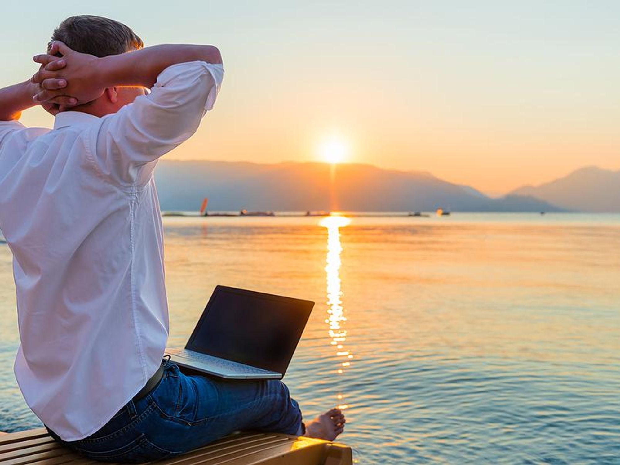 Man enjoys summer while working full time