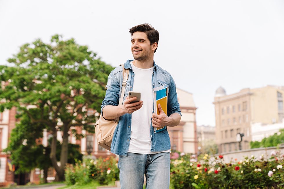 Man goes for a walk after looking for a job