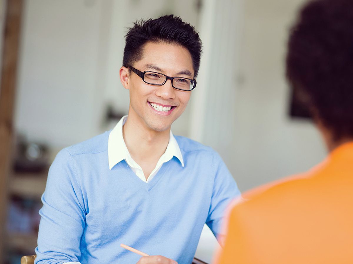 Man interviews for a project manager job