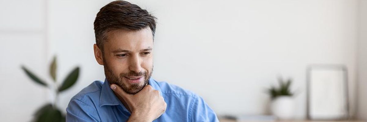 Man looks for remote jobs in the nonprofit sector