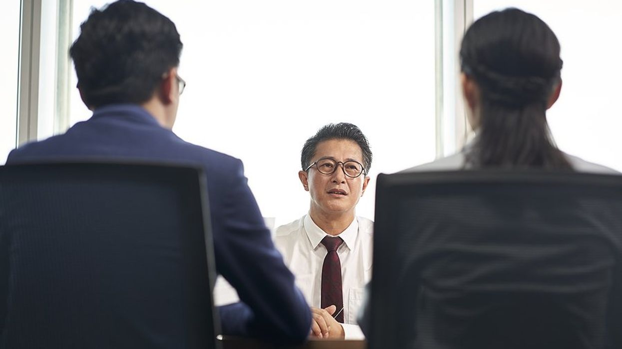 Man over 40 struggles in his job interview