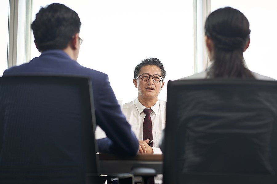 Man over 40 struggles in his job interview