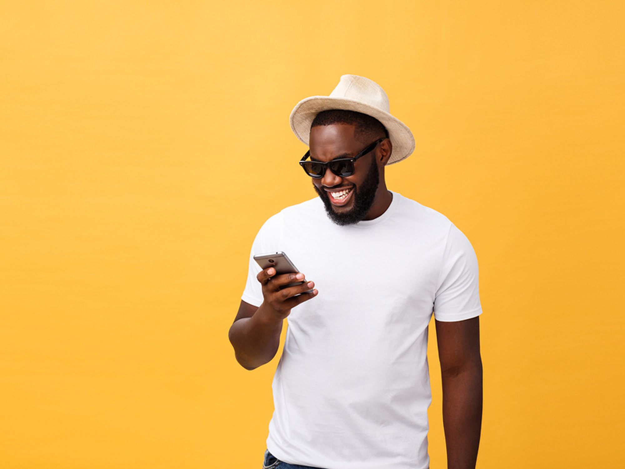 Man reading work-life balance quotes on his phone