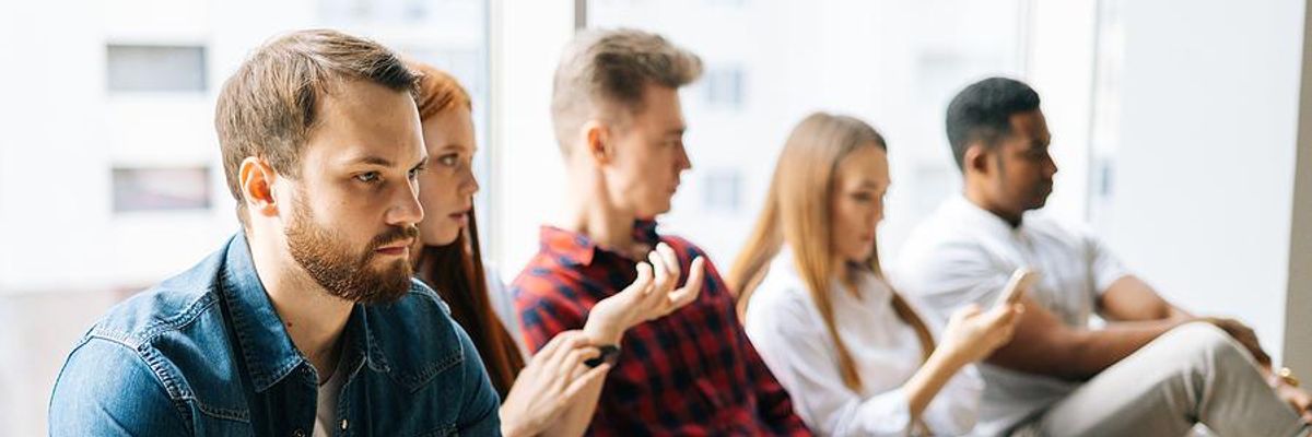 Man stressed about his exit statement before a job interview