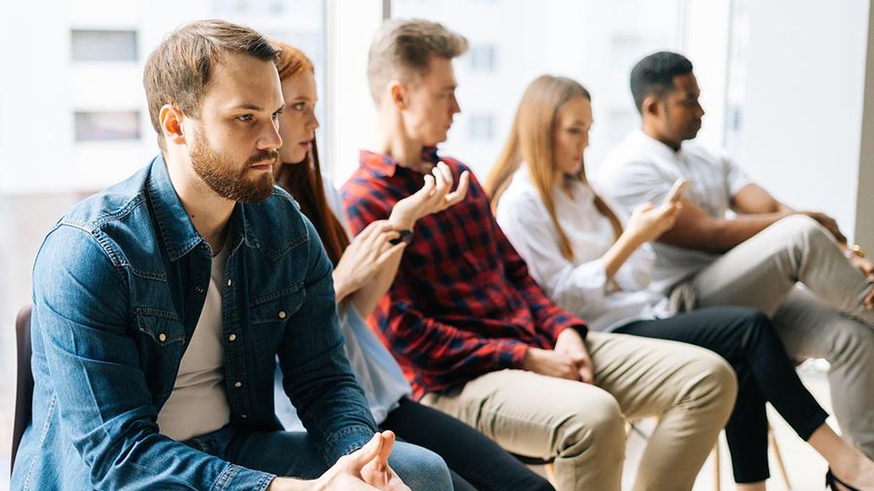 Man stressed about his exit statement before a job interview