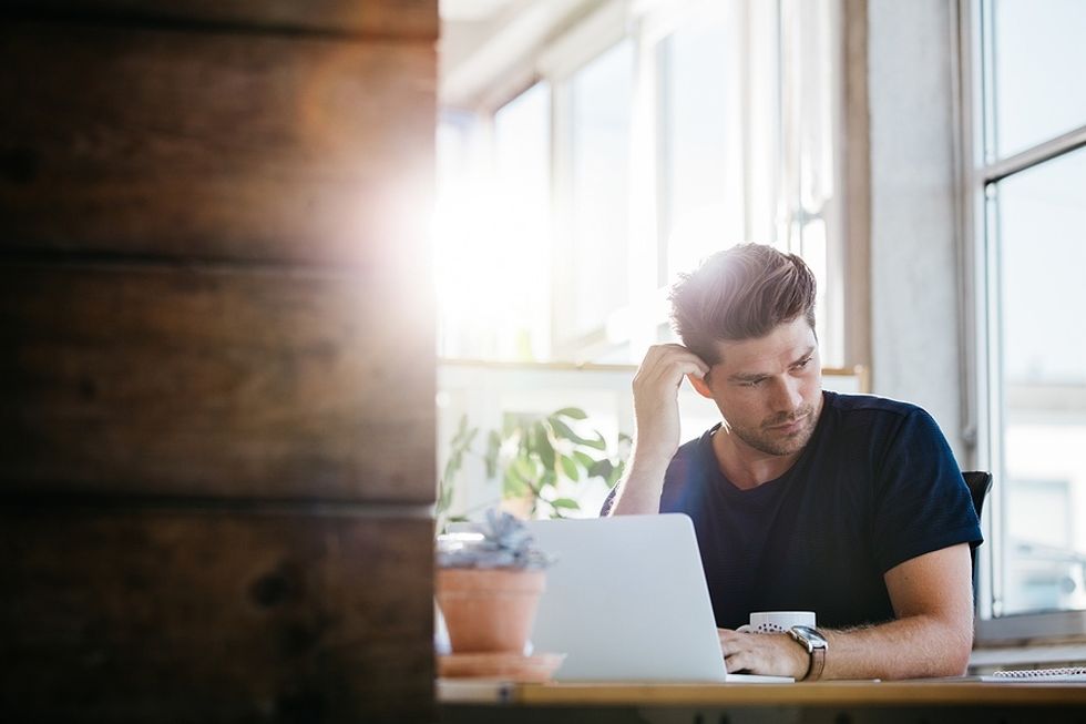 Man stressed about lying on his resume