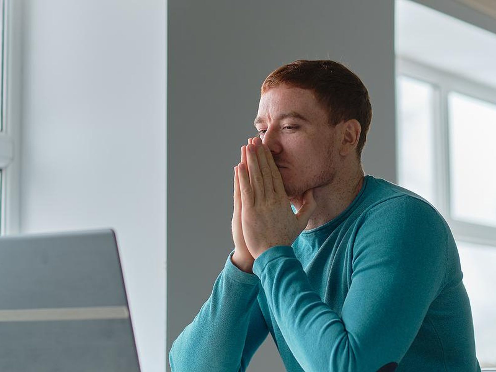 Man struggles to write his resume after getting fired