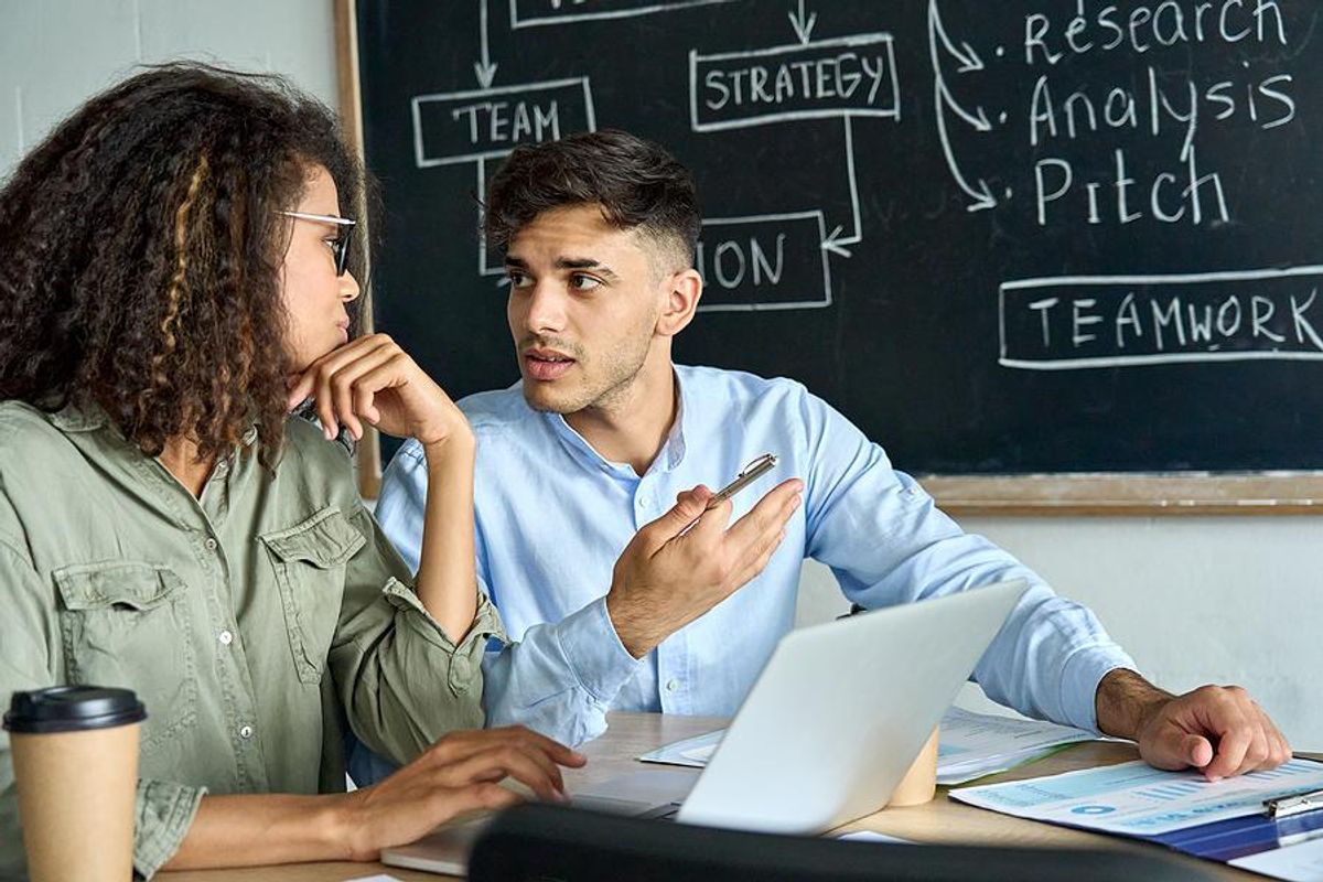 Man talks to a condescending coworker