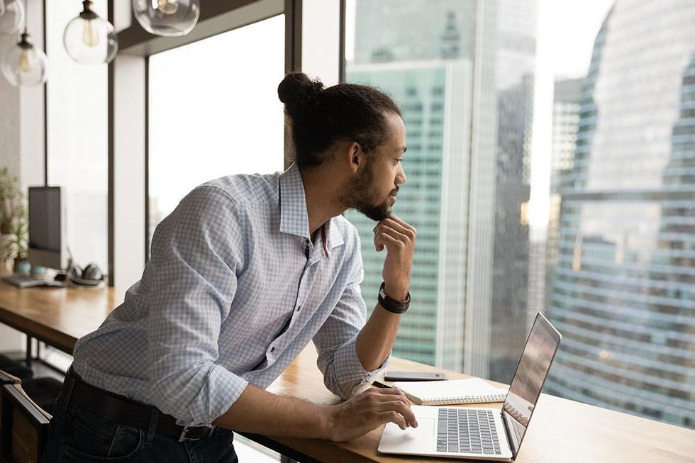 Man thinks about asking for a promotion