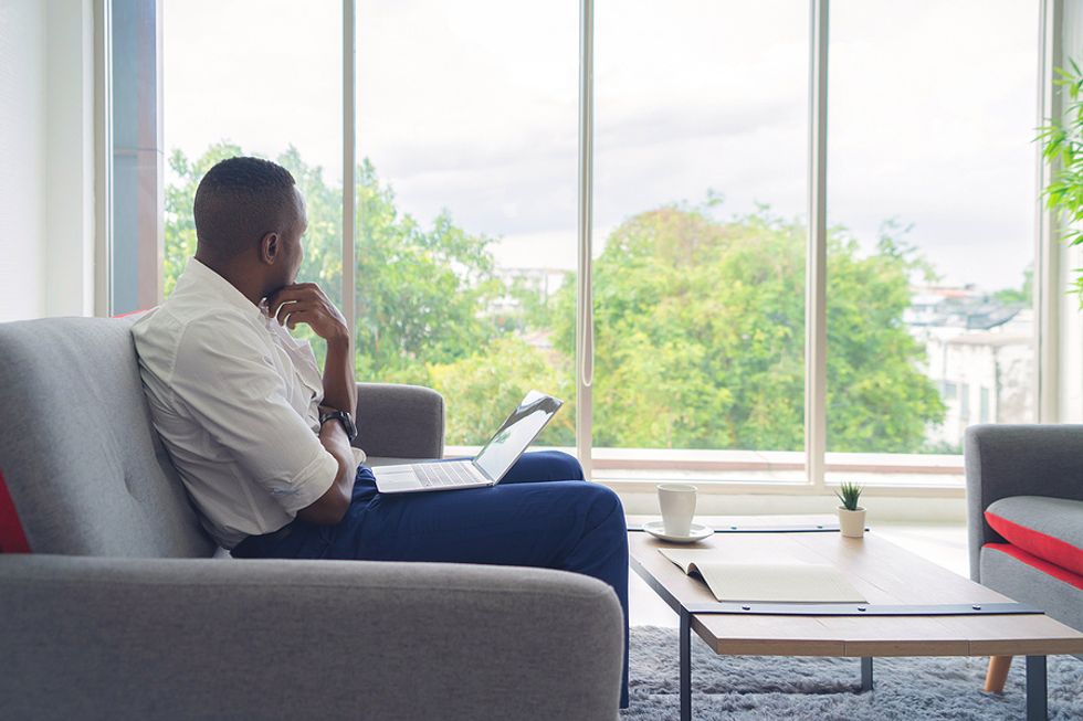 Man thinks about his job rejection
