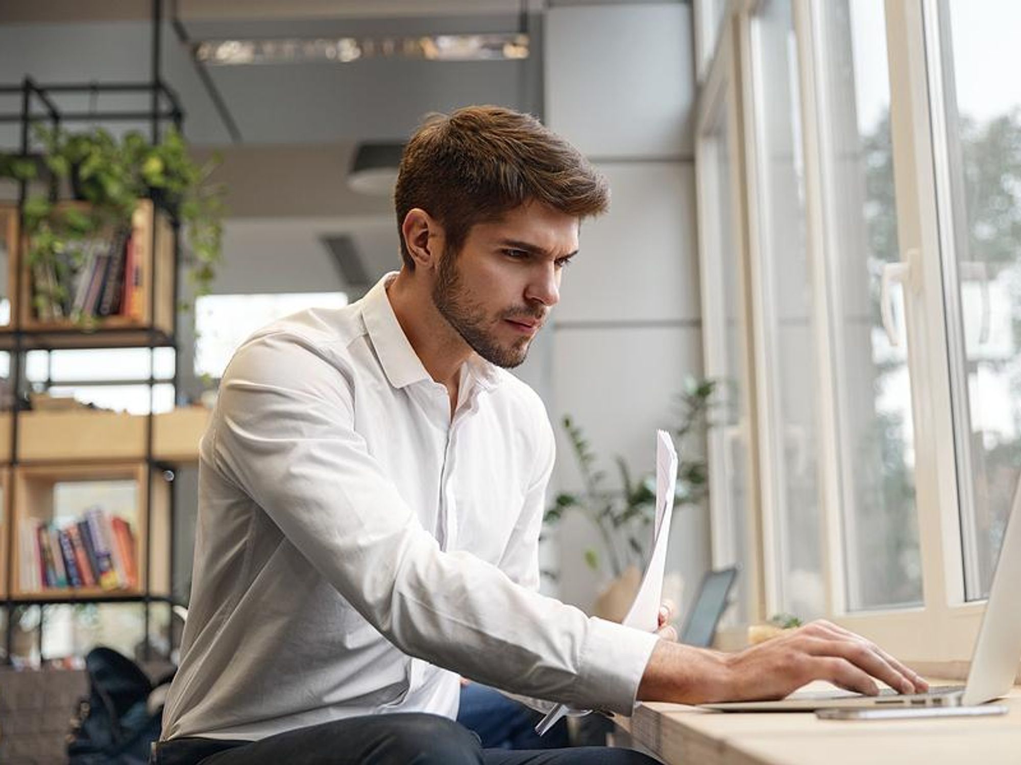 Man updates his resume