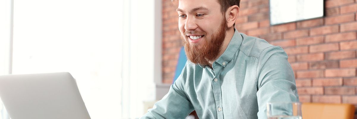 Man using tips for his Skype interview