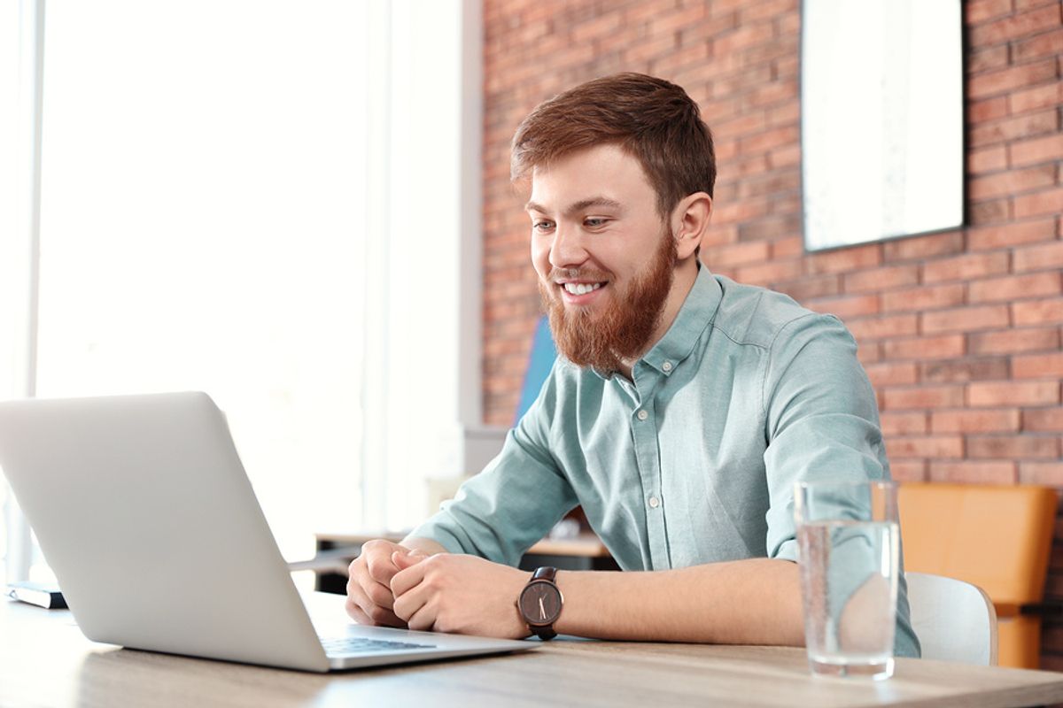 Man using tips for his Skype interview