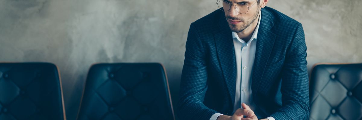 Man waiting for his job interview