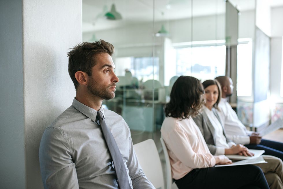 Man waits for his job interview