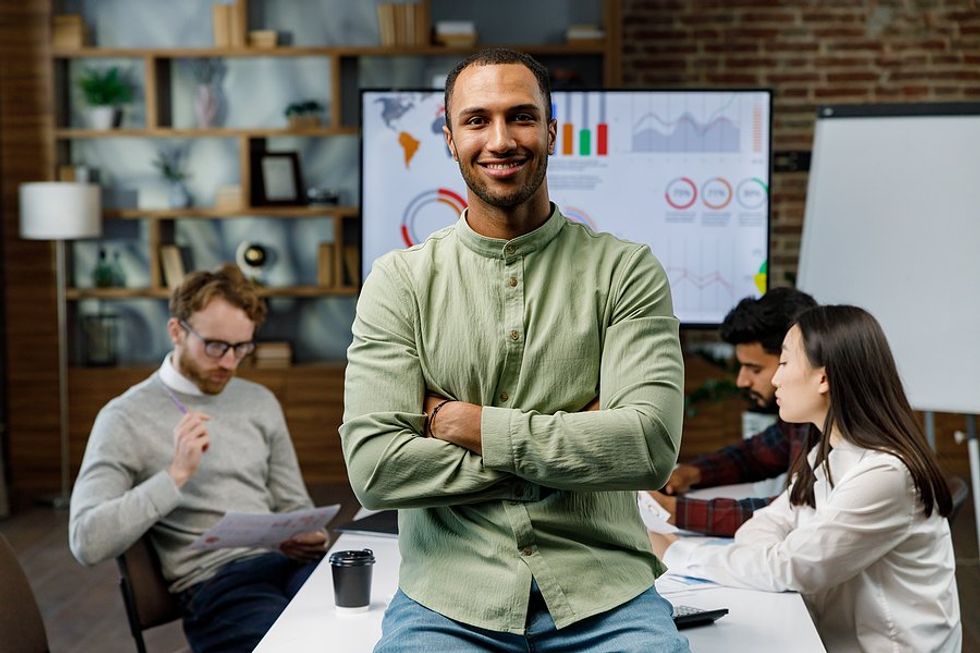 Man with good professional presence at work