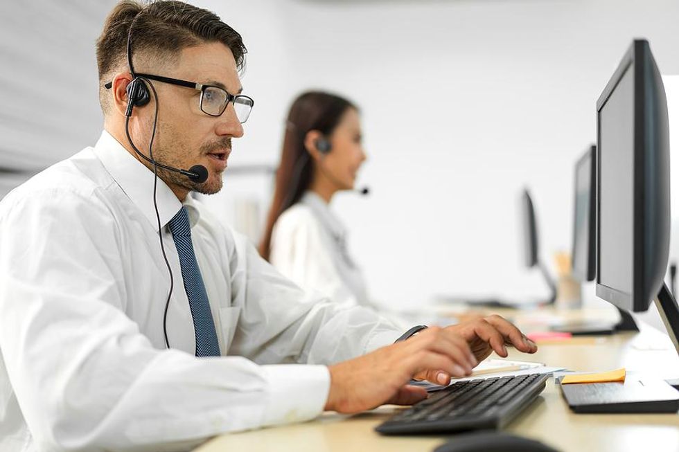 A person working in a call center