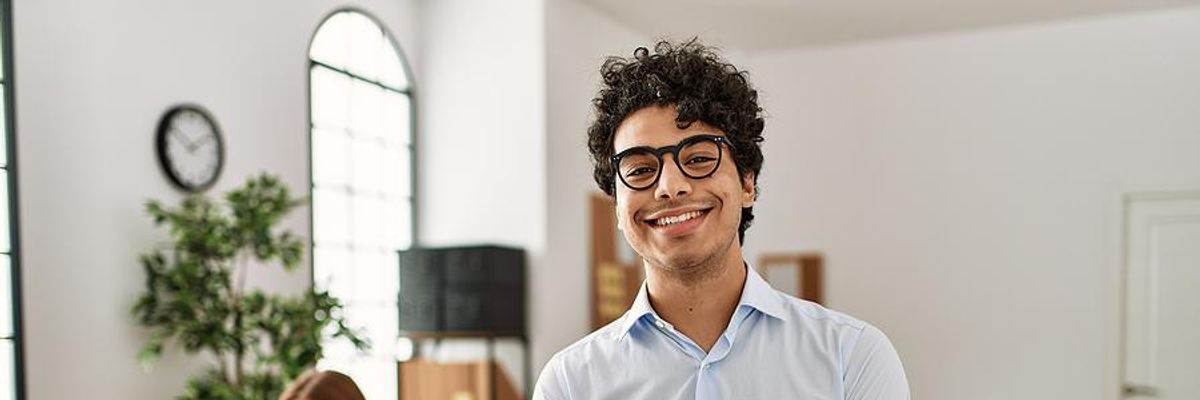 Man working on his company's employer brand