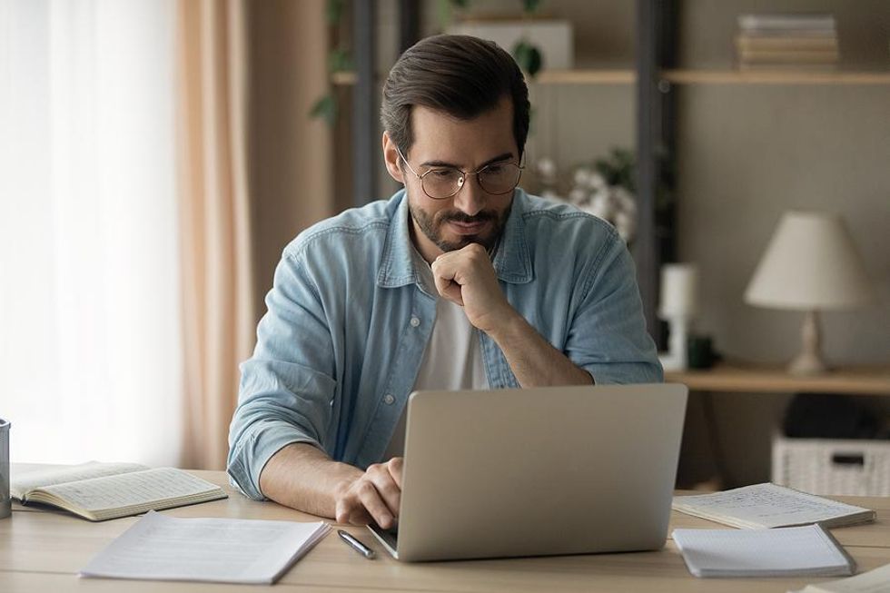 Man works a work-from-anywhere job