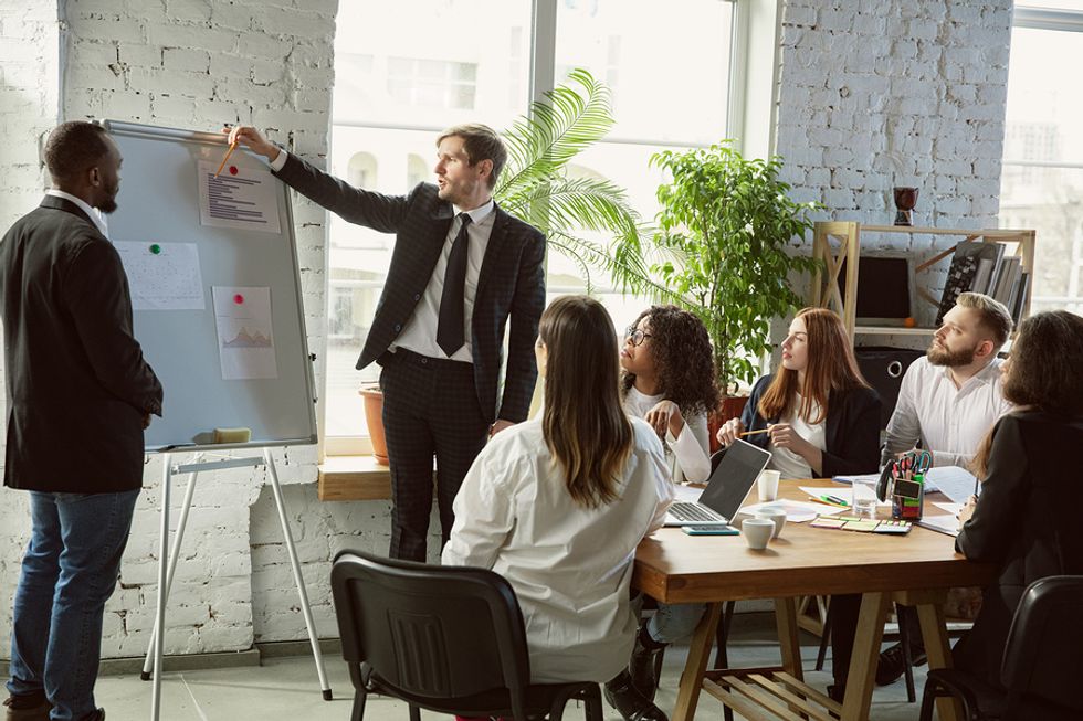 Managers present a diversity and inclusion strategy to employees