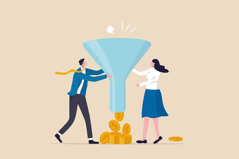 Marketing or sales funnel concept