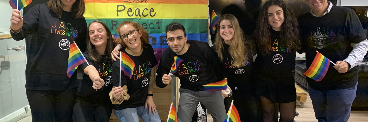 Members of the Brown-Forman team celebrate PRIDE.