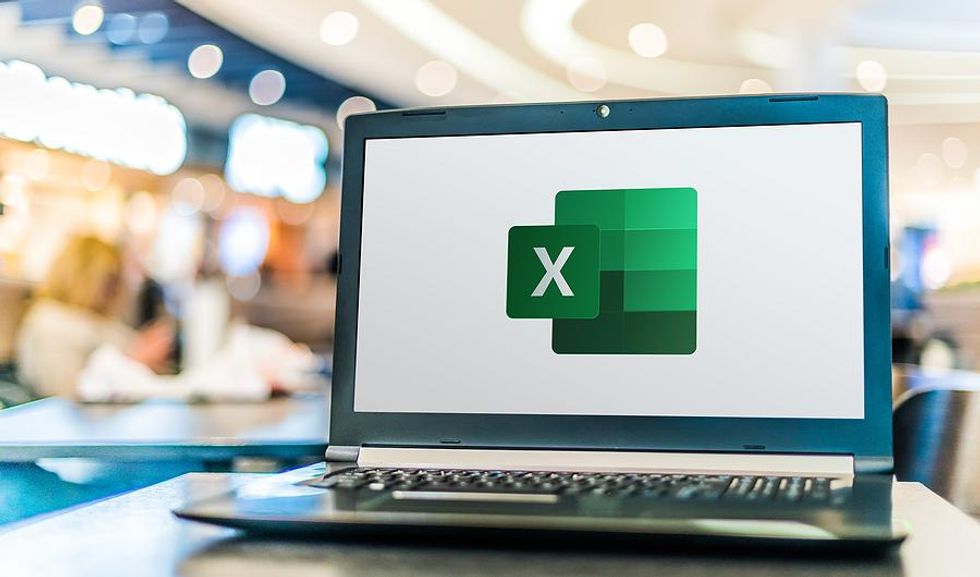 Microsoft Excel icon on a laptop