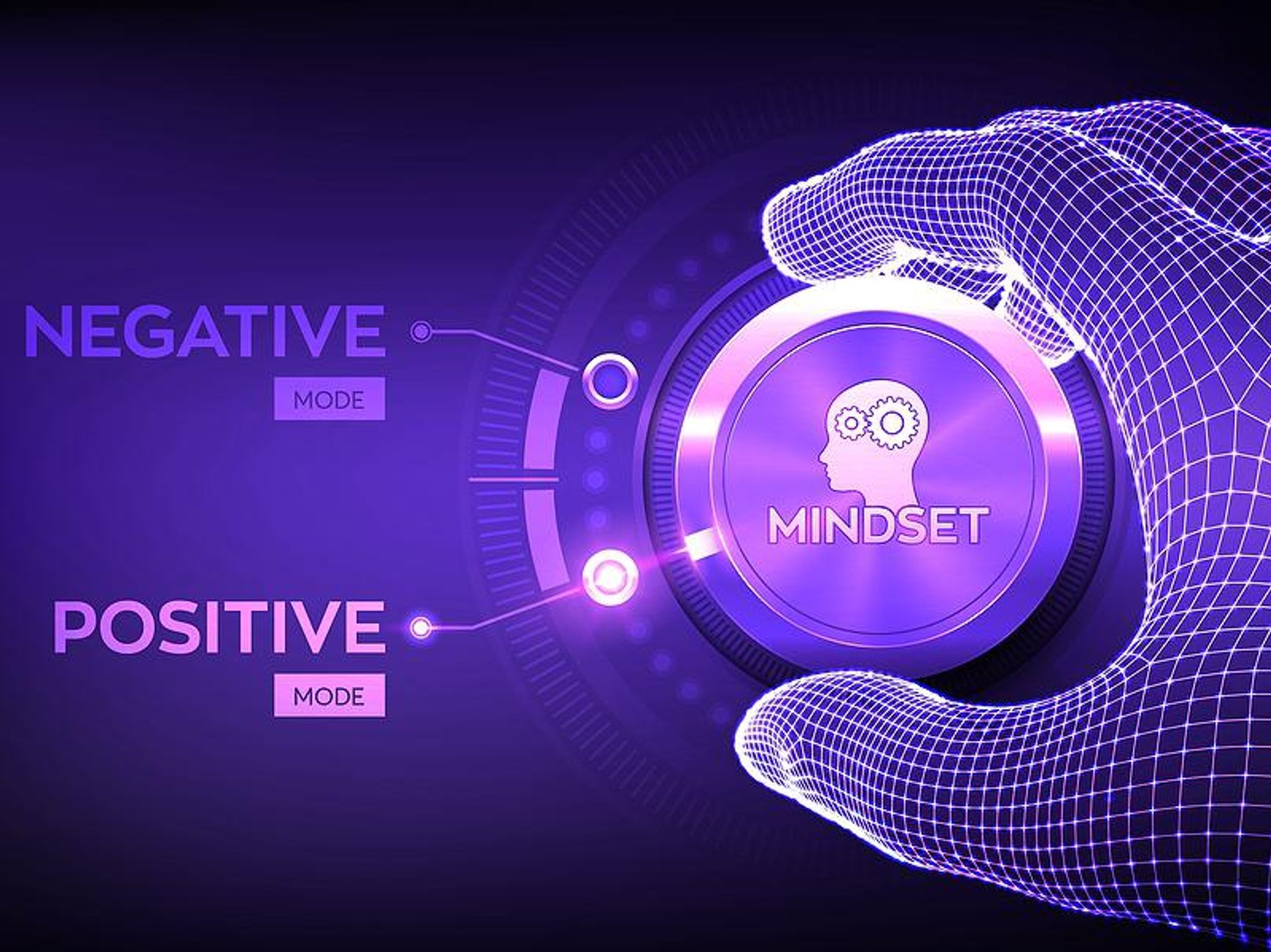 Negative positive mindset graphic