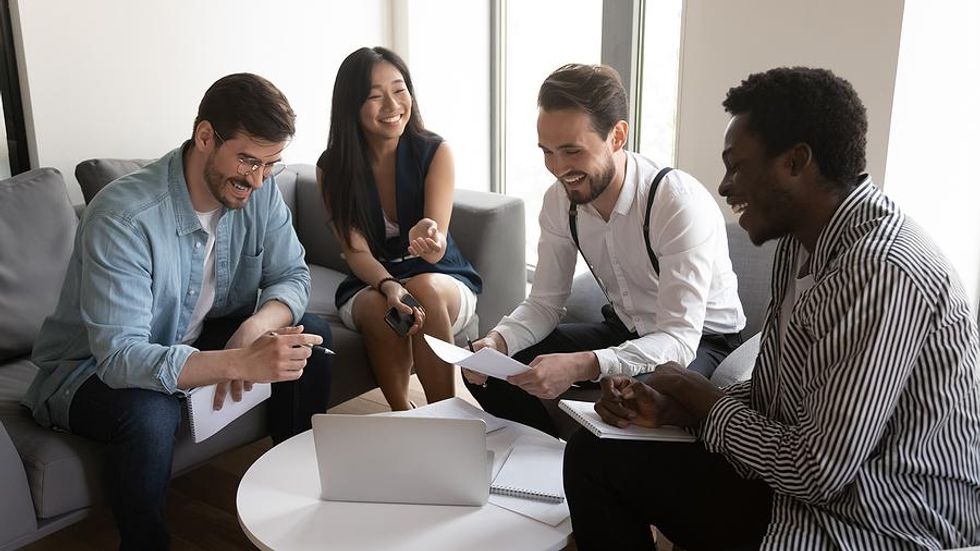 New employee makes friends at work