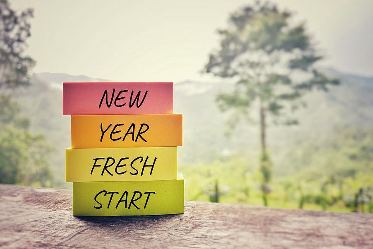 "New year, fresh start" concept