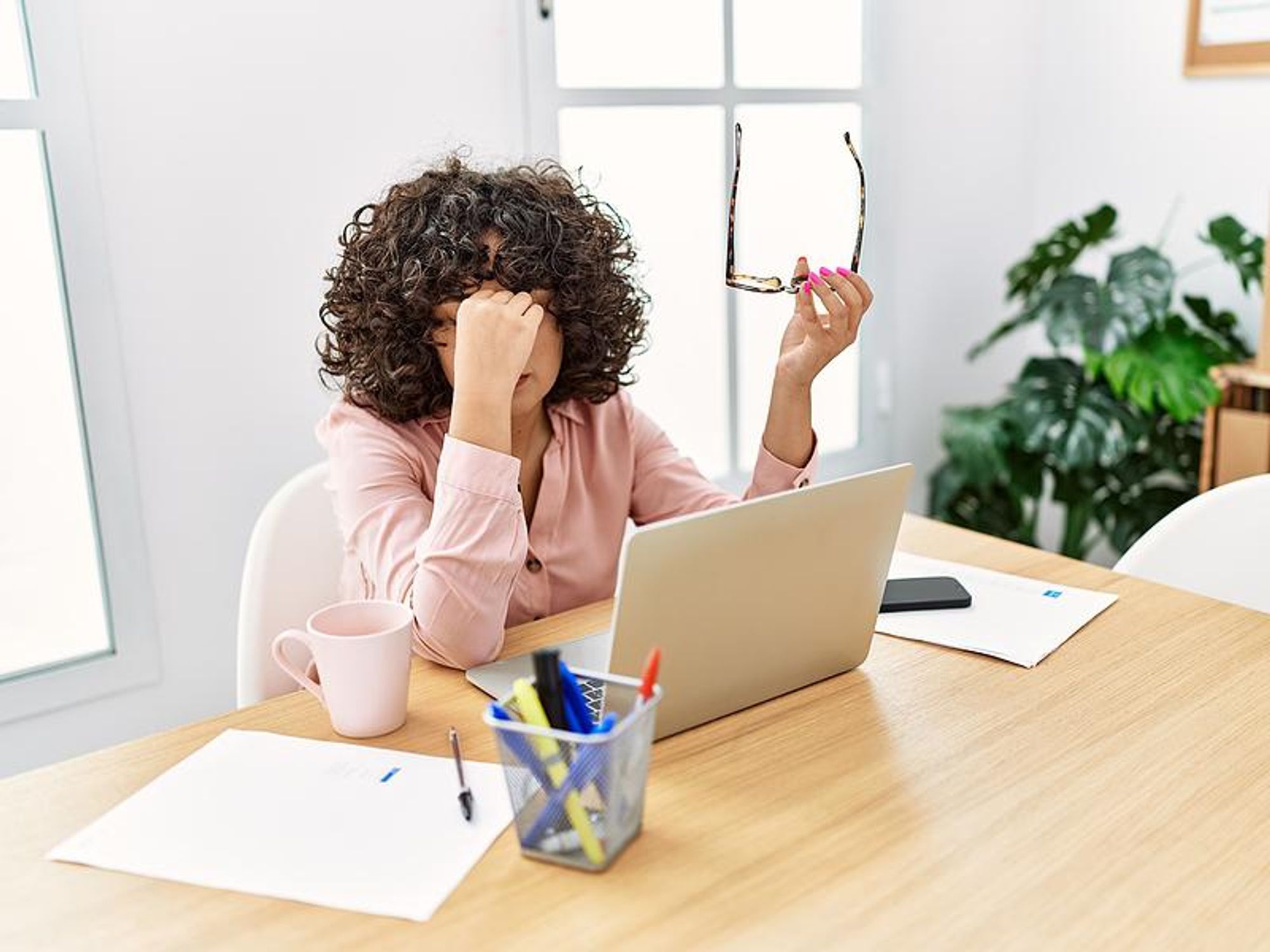 Overworked, burned out professional woman