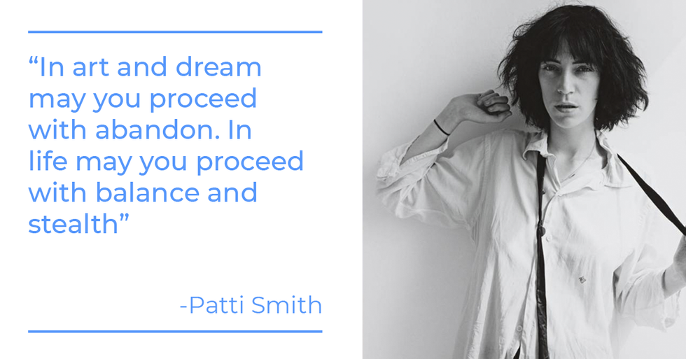 Patti Smith quote about art and work-life balance